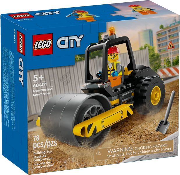 Lego Kit di costruzioni: LEGO City 60401 Construction Steamroller – Nuovo e nell'imballaggio originale da Basadingen venduto da NekoBricks
