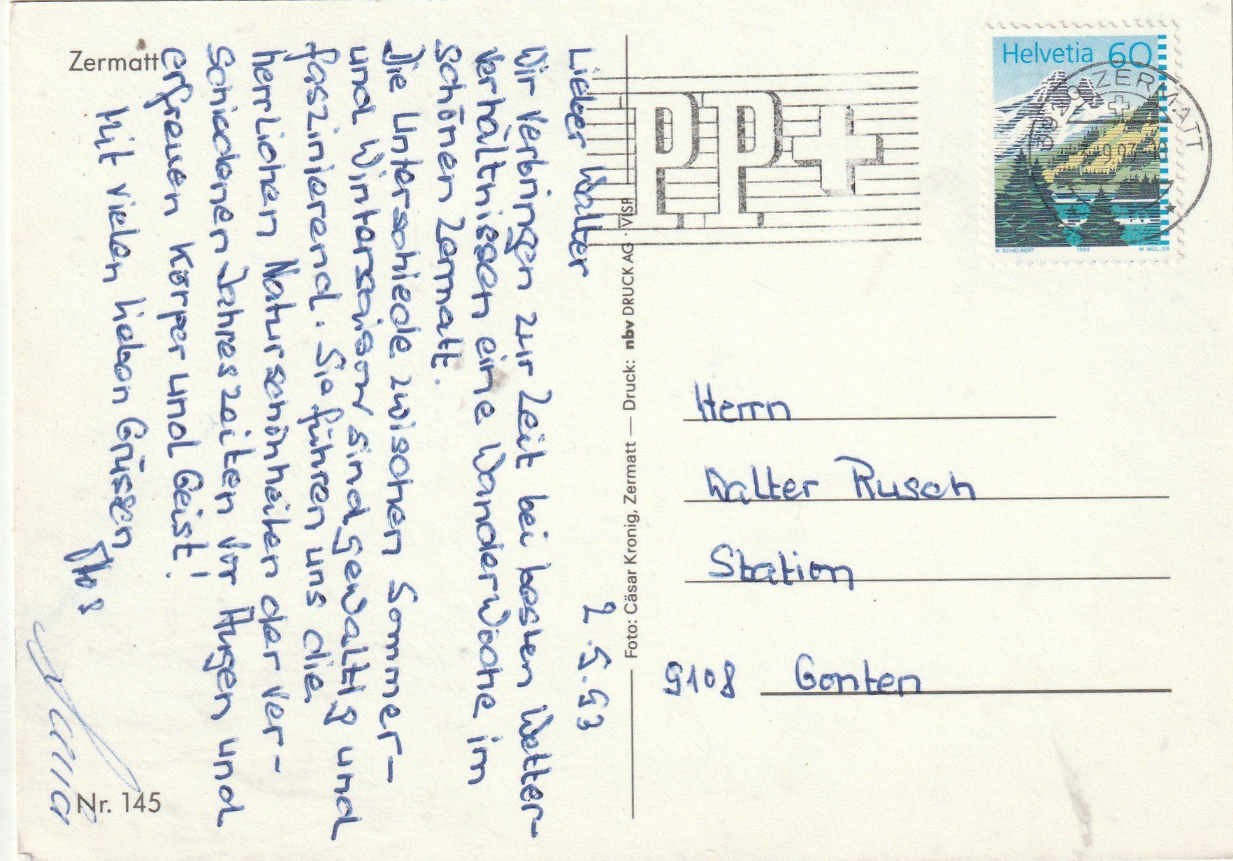 Cartoline postali: 4 Karten Matterhorn – Usato da Lumbrein venduto da made02 3