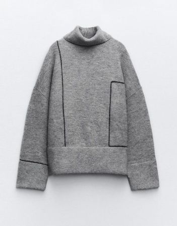 NEU Zara Pullover Grau Rollkragen mit Etikett, L