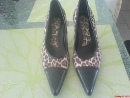 lässige leoprint Leder Pumps Gr. 39