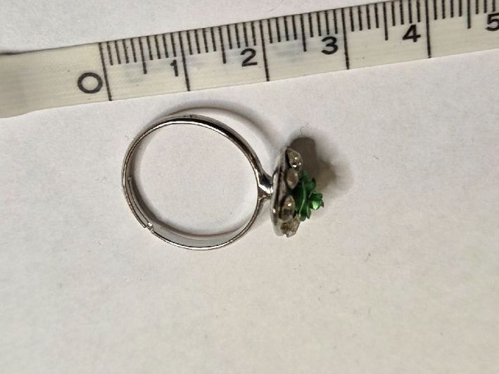Anelli: Bague Argent Coeur Rose Verte, Taille Réglable – Nuovo (secondo la descrizione) da Territet venduto da Cenh 3