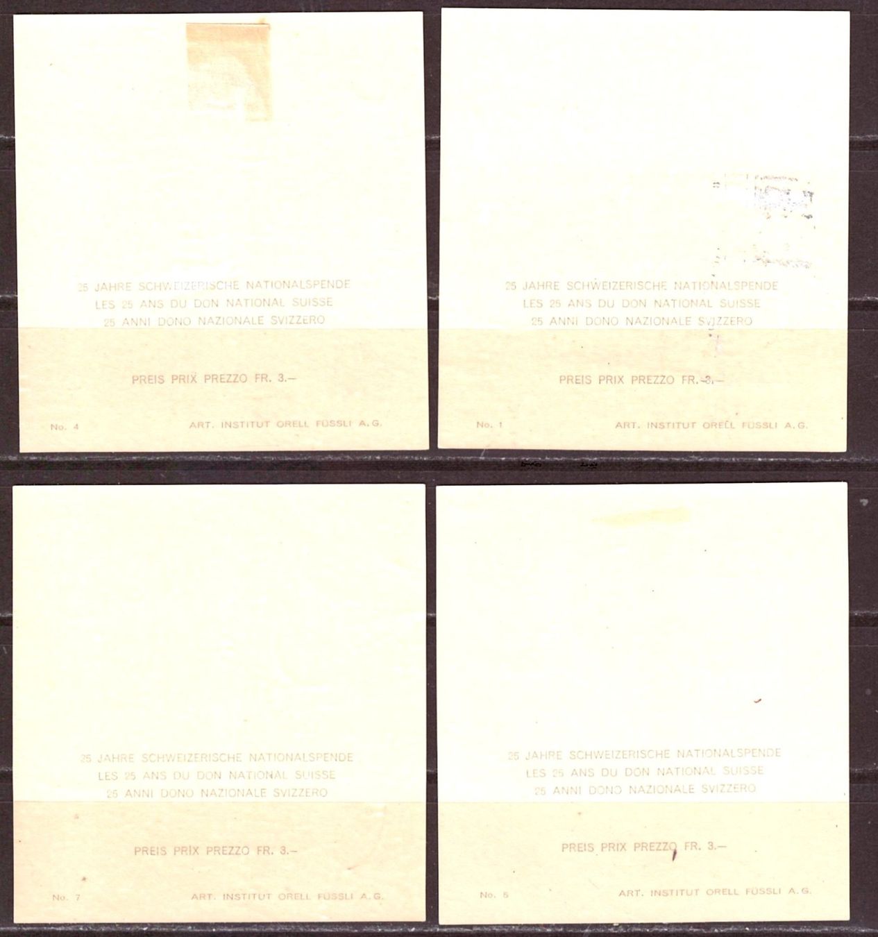 Alle Briefmarken: 4 x JUBILÄUMS BLOCKS UNGEBRAUCHT* – Neu (gemäss Beschreibung) aus Dübendorf von Piero2 1