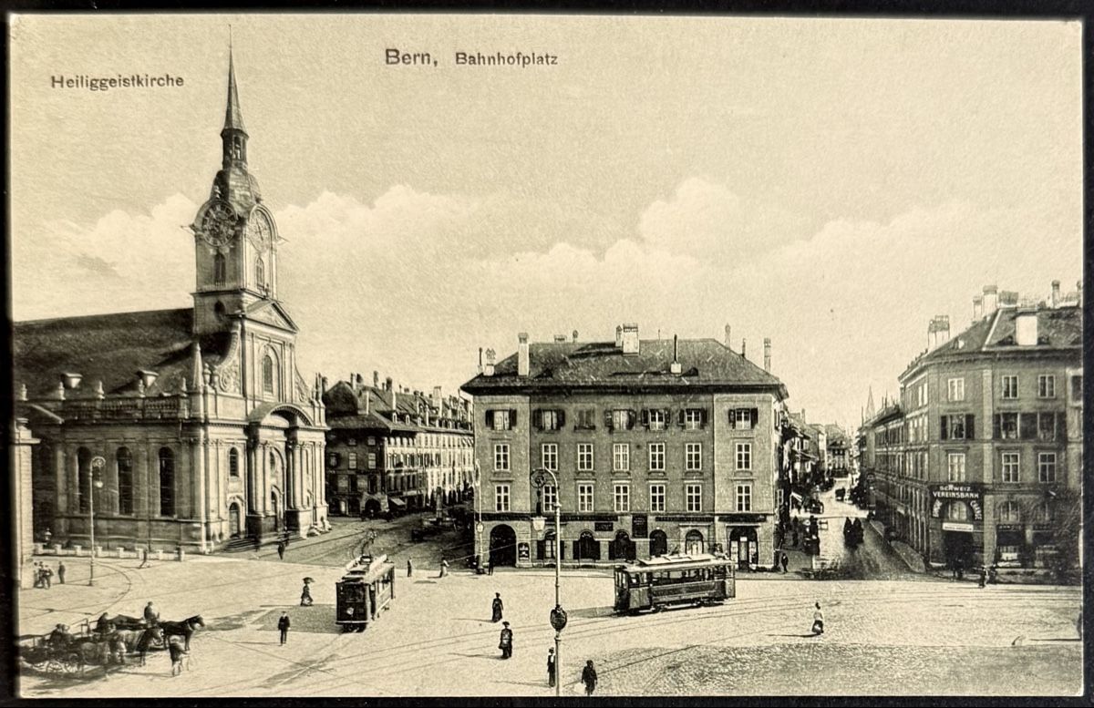 Cartoline postali: AK: Bern, Bahnhofplatz, um 1905 – Usato da Bern venduto da felberunderground