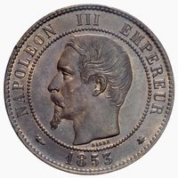 Frankreich, 10 Centimes 1853 BB (Strasbourg)