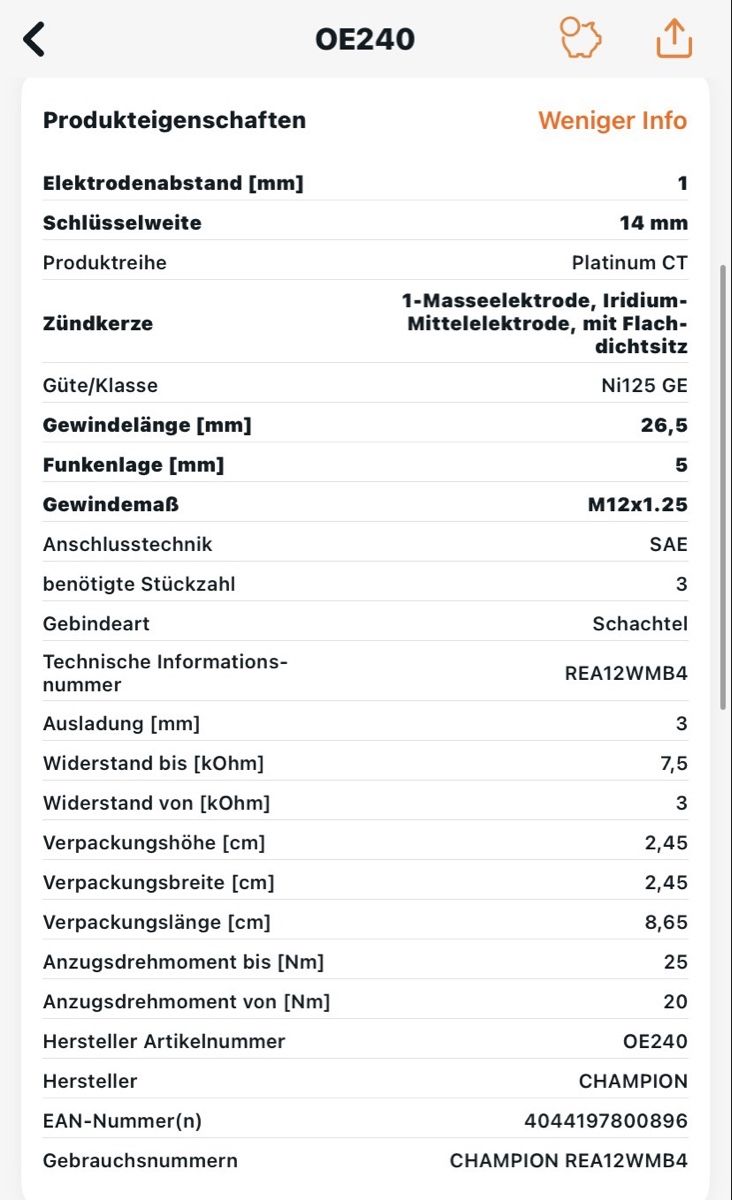 Champion Tutti pezzi di ricambio auto: CHAMPION Zündkerzen – Nuovo e nell'imballaggio originale da Dänikon ZH venduto da SalesMann 1