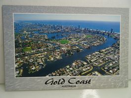 Postkarte Gold Coast Australien Luftaufnahme Kanäle Häuse...