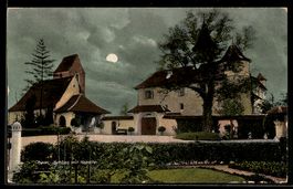 AK Cham, Schloss mit Kapelle und Grünanlagen