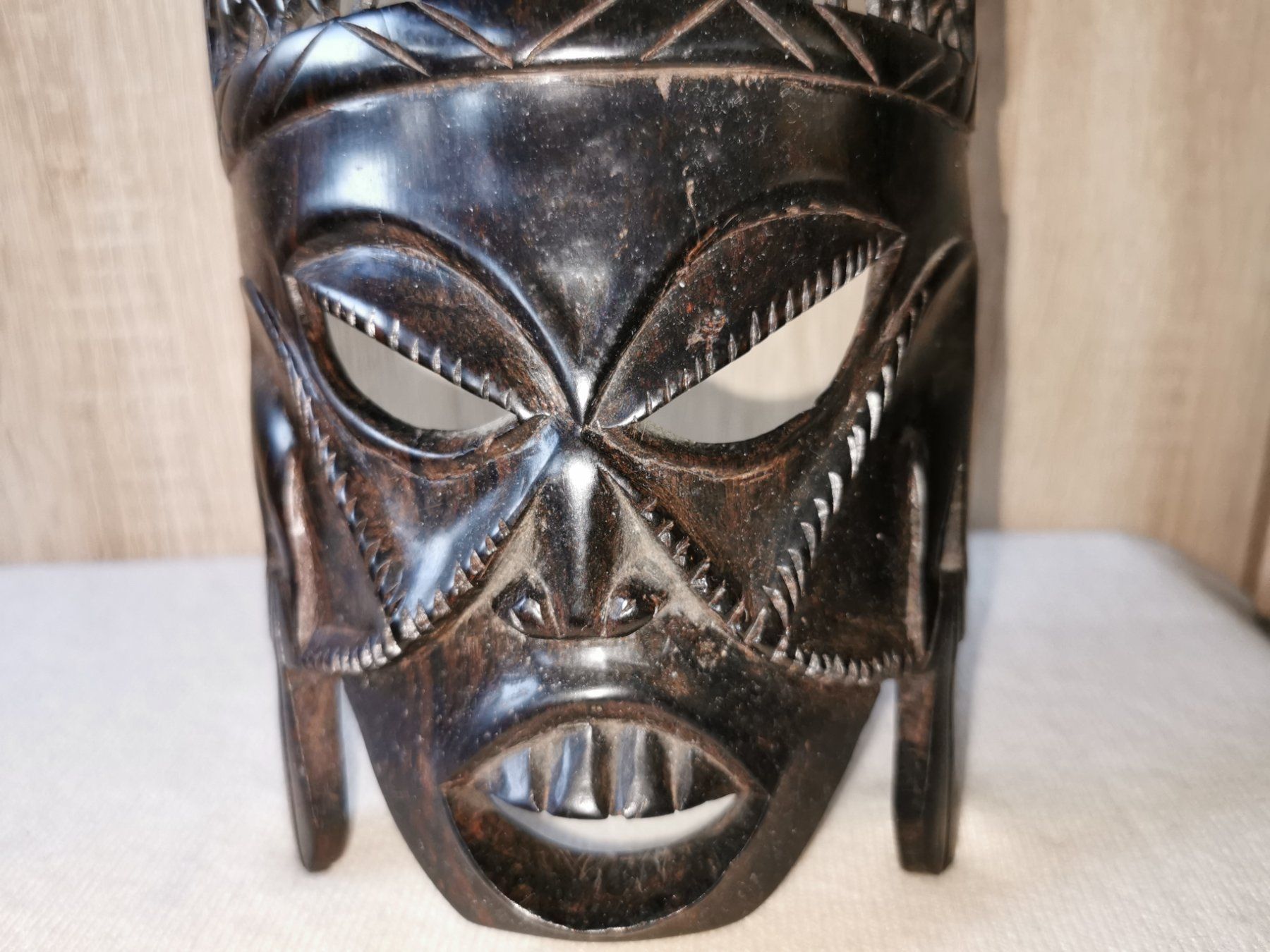 Internationale Kunst: Ebenholzmaske aus Ghana – Neu (gemäss Beschreibung) aus Schlieren von vlalif 4