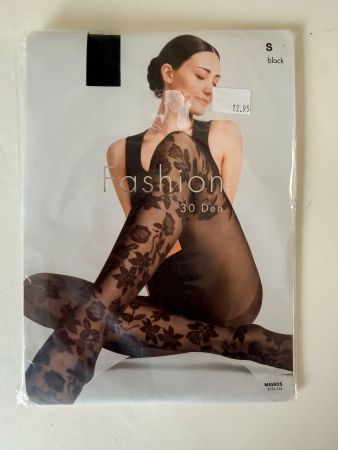 Strumpfhose Fashion Migros, Grösse S  (Rosen & Blätter)