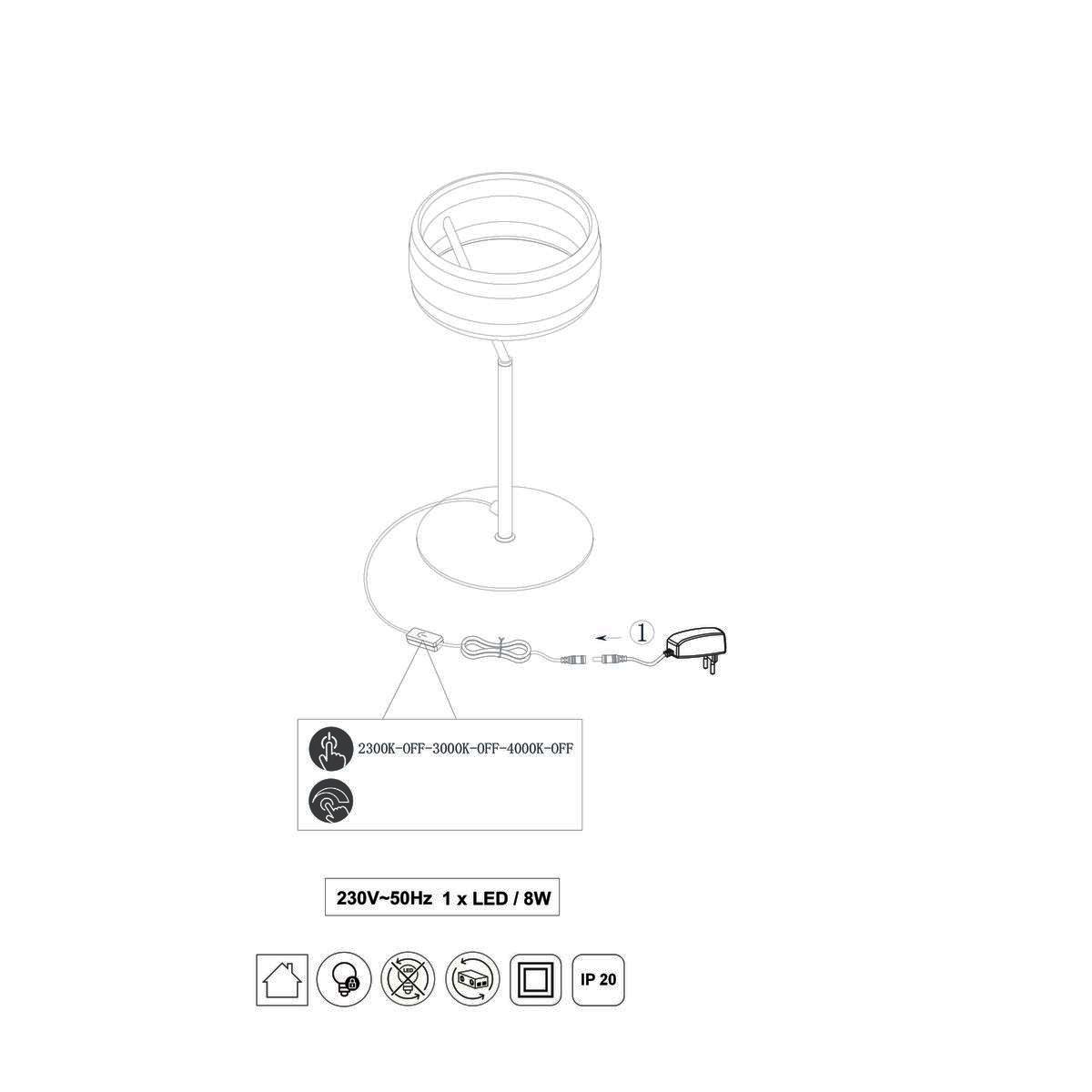Lampade: LED Tischleuchte, CCT, 30 cm Höhe – Nuovo (secondo la descrizione) da Kreuzlingen venduto da Smart-Light 8
