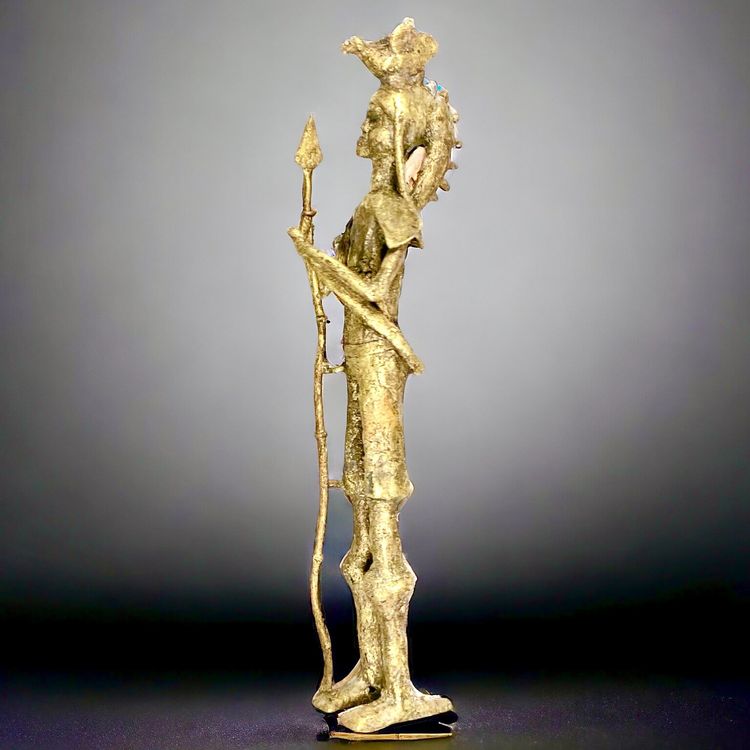 Sculpture africaine guerrier bronze cire perdue du Bénin (Gebraucht) in ...
