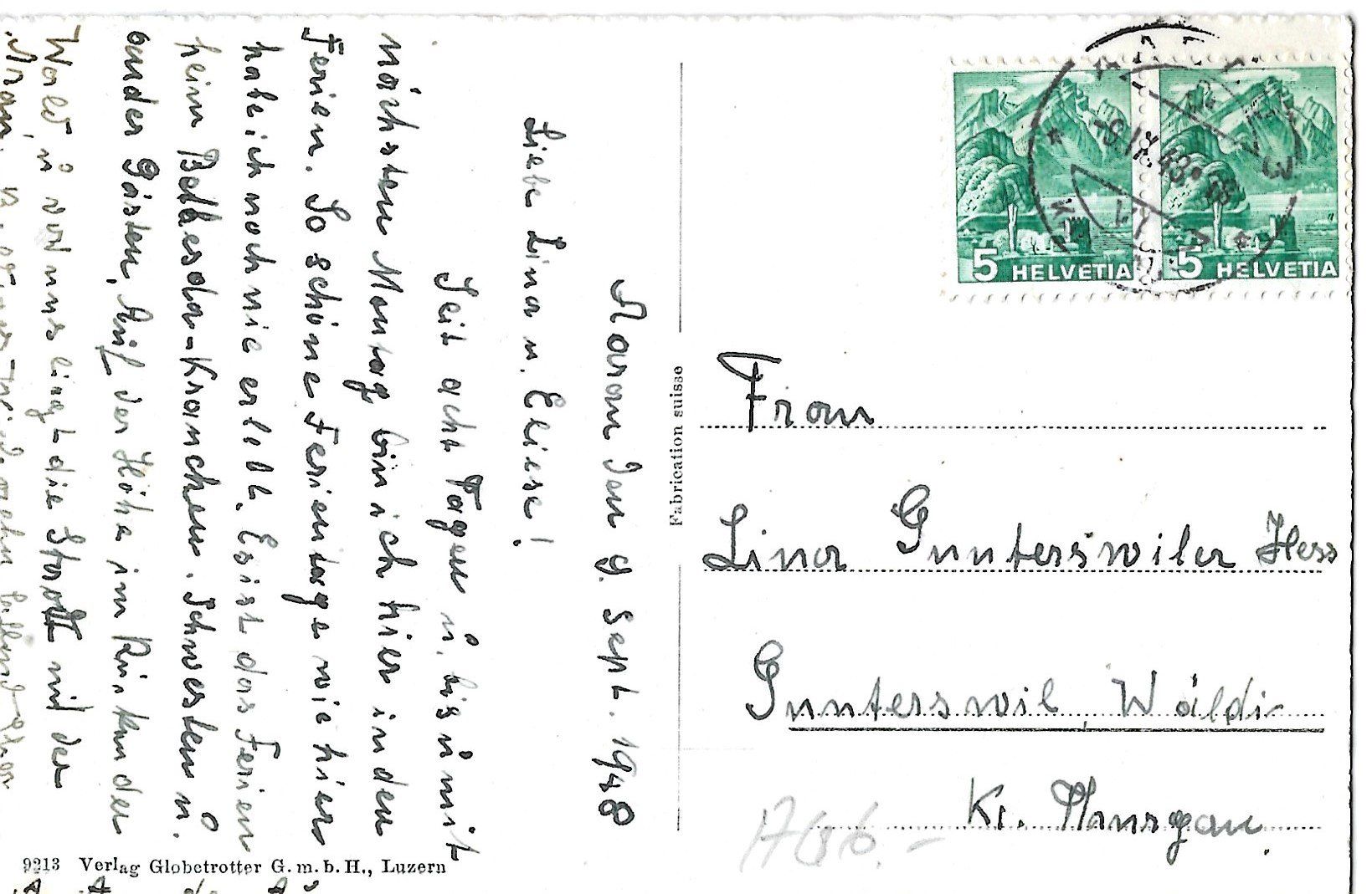 Cartes postales: Schloss Wildegg, 1948 – D'occasion à Frauenfeld par Merk52 1