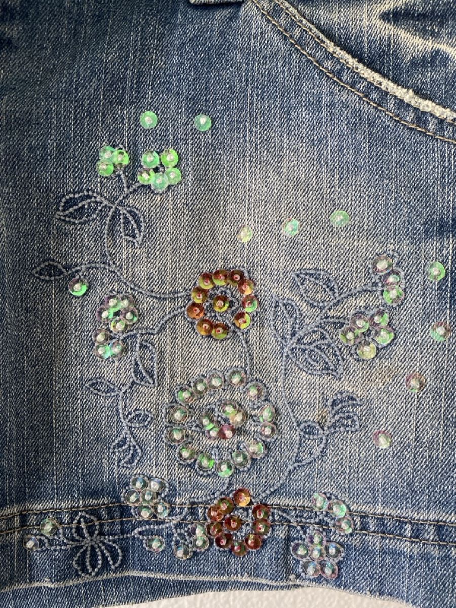 Gonne: Jeans Minirock mit Pailetten – Usato da Birmenstorf AG venduto da Midget0 2