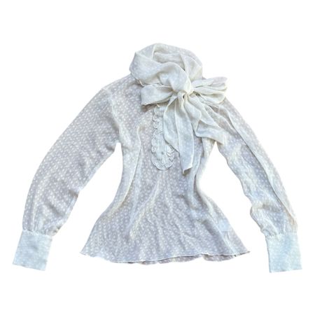 boho shirt blouse long sleeve with bow coquette vintage y2k