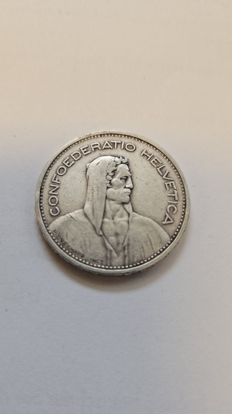 Alle Münzen: Schweizer 5.- SFr. 1931 Silber – Gebraucht aus Gelterkinden von Panfloete 1
