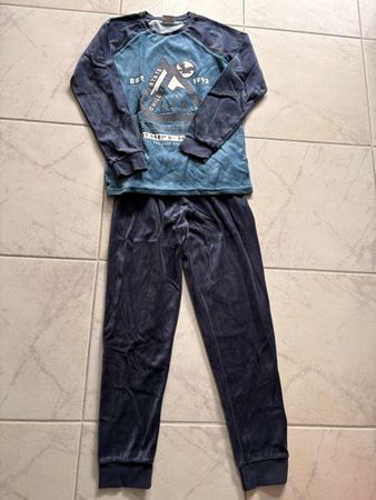 NEU: C&A Schlafanzug Pyjama für Winter blau  Grösse 170 