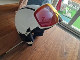 Skihelm Salomon m. integrierter Skibrille - neu Gr. 53 - 56