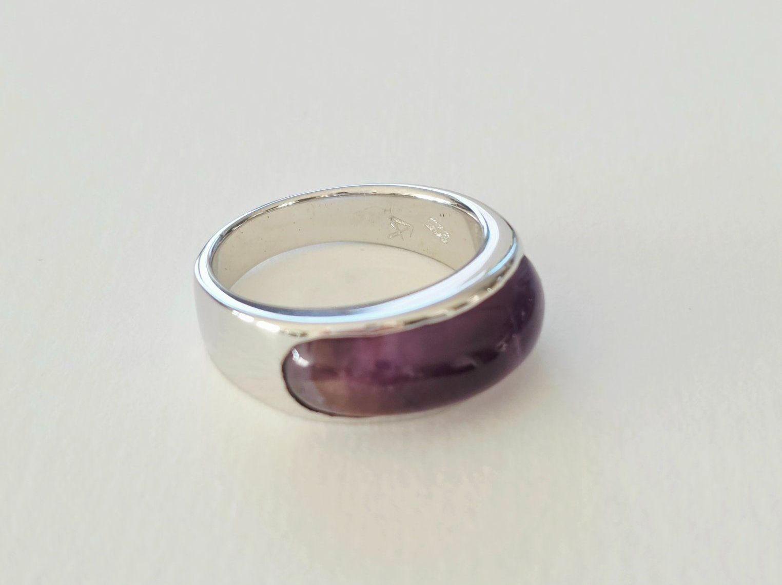 Anelli: Moderner Amethyst Silberring (925) – Nuovo e nell'imballaggio originale da Uetikon am See venduto da Coralreef 3