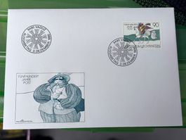 Liechtenstein Briefmarken FDC 1990, 500 Jahre Post