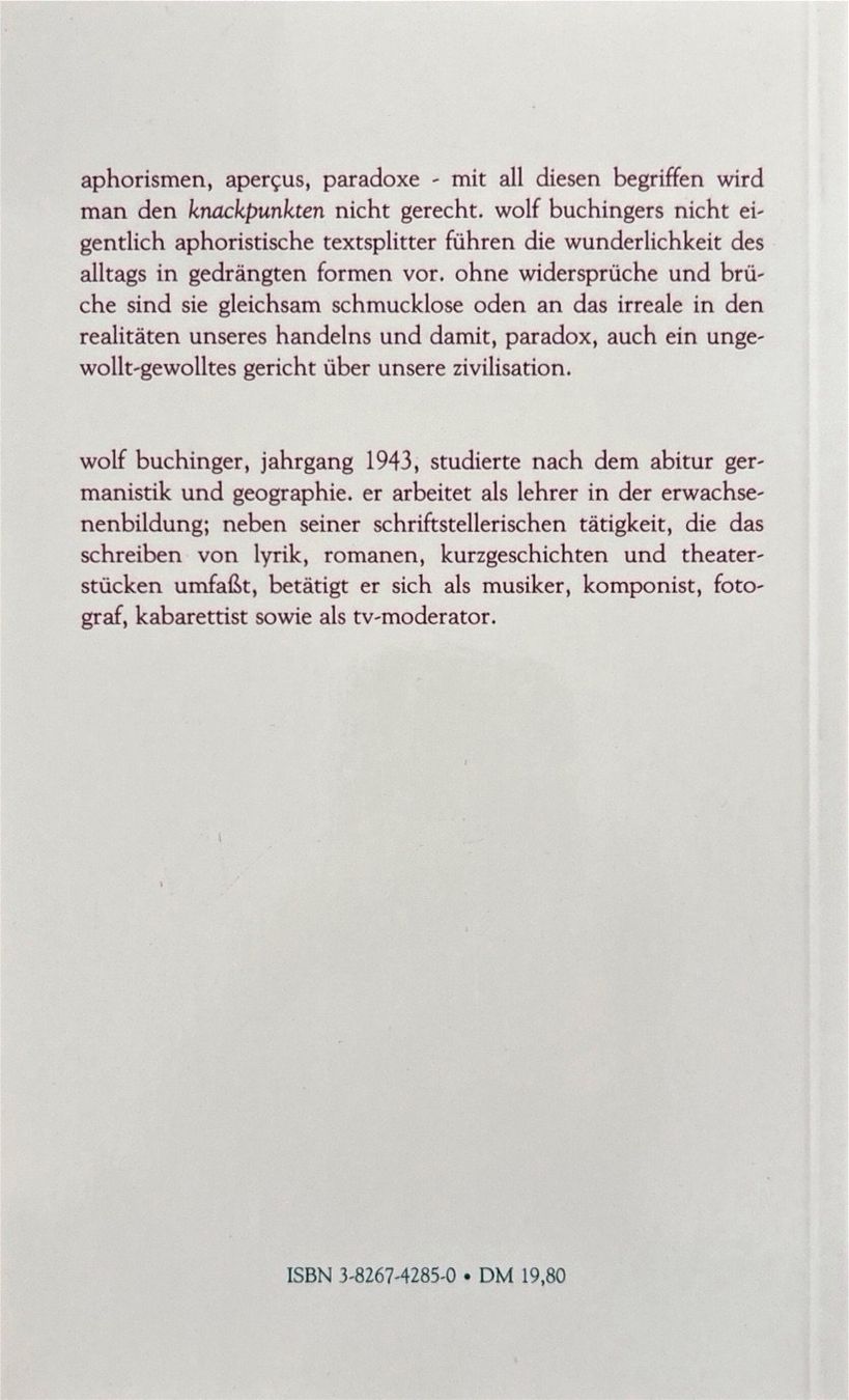 Libri: Buchinger Wolf, Noch mehr Knackpunkte ..... – Nuovo (secondo la descrizione) da Sarnen venduto da Livres 1