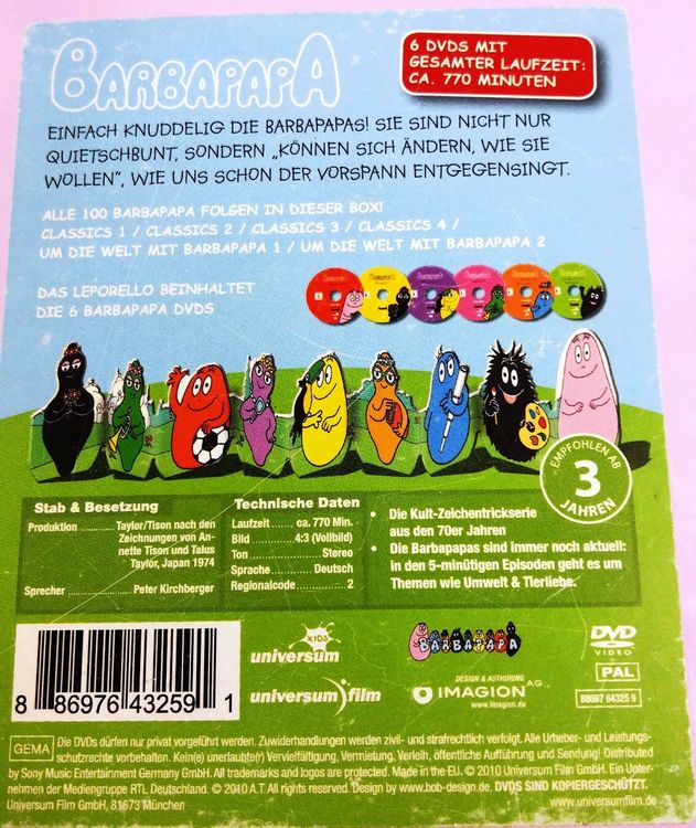 Barbapapa DVD Set 6 DVDs 770 Min Spielzeit | Kaufen auf Ricardo