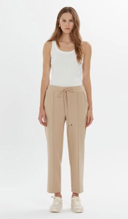 Gizia Hose Joggpant Beige 36 Kordelzug sportlich Bundfalt