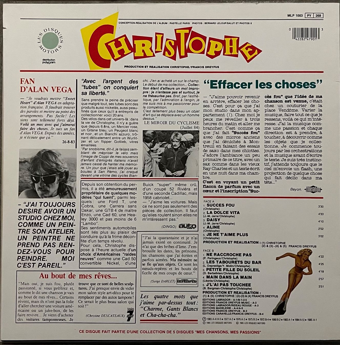 Vinyles: CHRISTOPHE - MES CHANSONS, MES PASSIONS - 33 Tours – D'occasion à Bussigny par vinyl-pas-cher 1