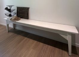 Holzbank weiss Landhausstil gebraucht gut erhalten
