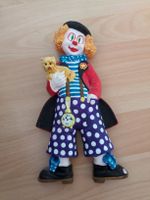 Keramik Wandbild Clown mit Katze, Vintage, Top Zustand!