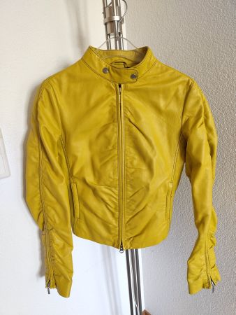 Gipsy Lederjacke im Biker- Stil gelb Gr. S neuwertig
