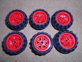 rote Lego Räder DM ca 42 mm  ( Set 283 )