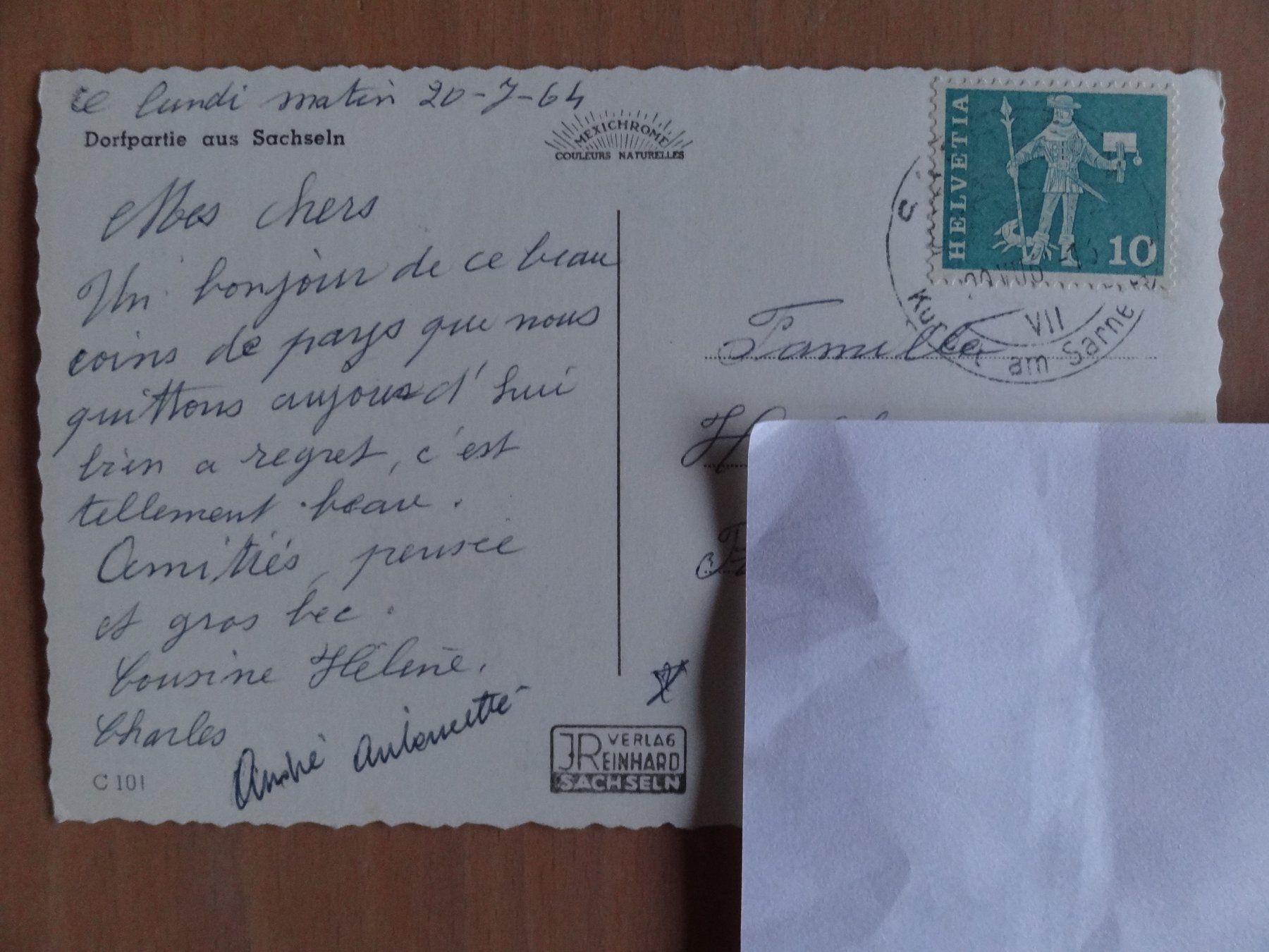 Cartoline postali: Sacchseln - Dorfpartie - 1964 – Usato da St Léonard venduto da Riglin 1