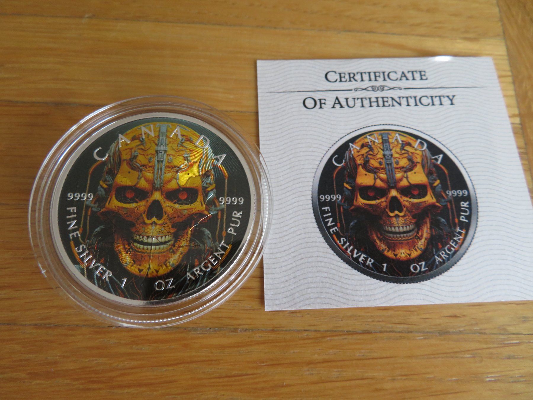 Tutti le monete: Cyber Skull 2023 Maple Leaf 1 OZ SILBER -COLOR EDIT – Nuovo (secondo la descrizione) da Wetzikon ZH venduto da Nicki6 1
