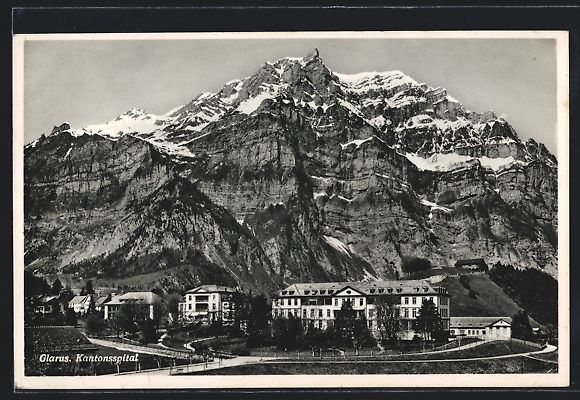 Cartoline postali: AK Glarus, Kantonsspital, 1937 – Usato da Berlin venduto da bartko-reher