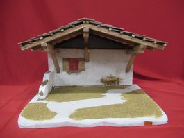 Krippenstall Handgefertigt für 10 - 12 cm Figuren