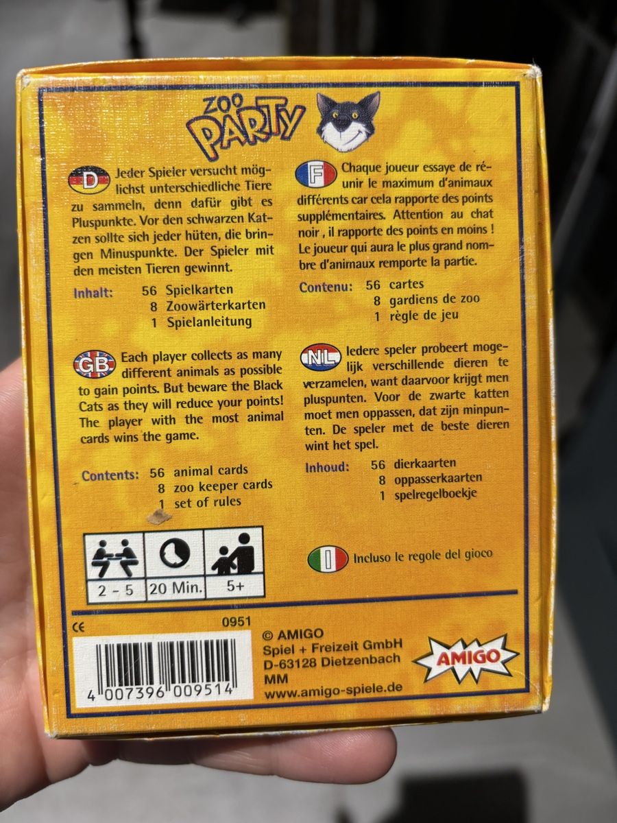 Amigo Spiele: Jeu Zoo Party de David Parlett Amigo  – Gebraucht aus Salvenach von gwenwywar 1