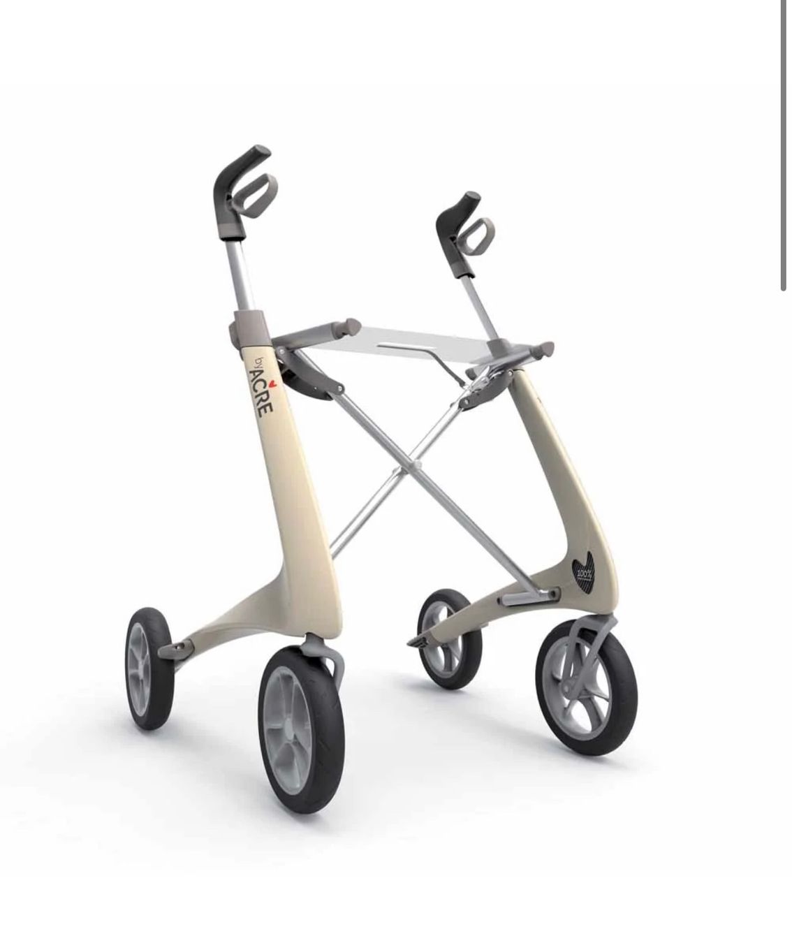 Gehhilfen: + Rollator ACRE Carbon Ultralight pearlweiss – Neu und originalverpackt aus Amriswil von JaJa-Express