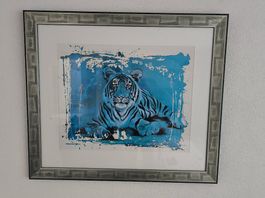 Bild Rolf Knie Stylisches Tiger-Bild im Silberrahmen 