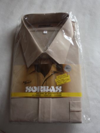 Herrenhemd SORBAS mit RV beige Gr. 42 NEU
