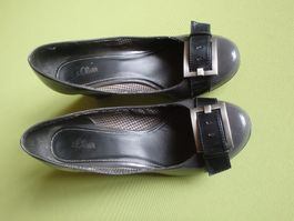 Schicke S.Oliver Pumps, Gr. 39, Grau-Glänzend, Herbst-Look!