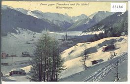 Davos gegen Tinzenhorn und Piz Michel - Wintermorgen - Litho