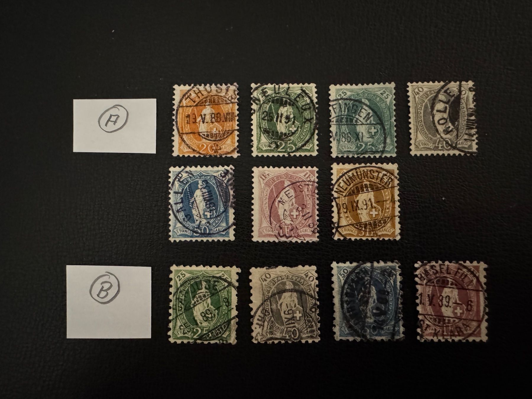 Alle Briefmarken: Stehende Helvetia mit Kontrollzeichen, Typ A/B, gestempelt – Gebraucht aus Stallikon von HILDECH1