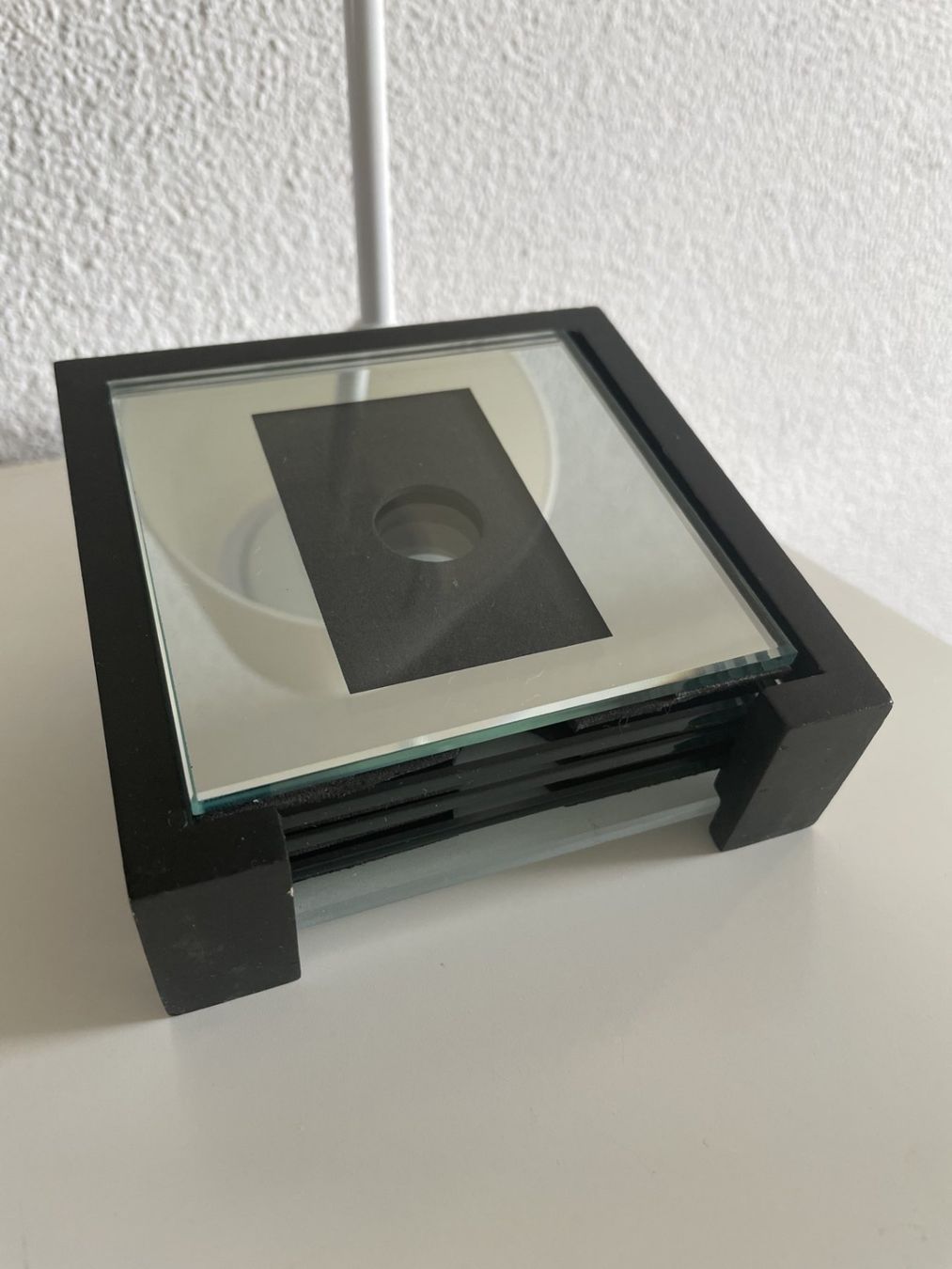 Sottobicchieri: 4 schlichte Spieghel/Glasuntersetzer mit Halter 10x10cm – Usato da Winkel venduto da Kade50 3