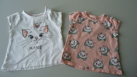 2 T-Shirts Disney Marie Katze Grösse 74