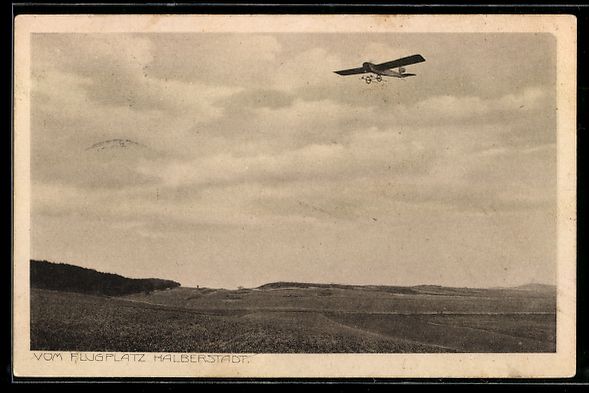 Foto & Poster: Halberstadt, Eindecker-Flugzeug im Fluge – Usato da Berlin venduto da bartko-reher