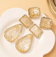 18k vergoldete Statement Ohrringe Gold Glitzer