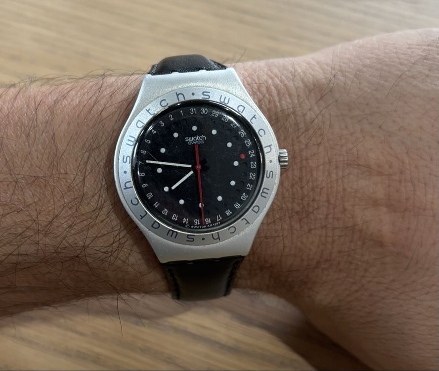 Swatch Montres: Swatch Irony Aluminium, Bracelet Cuir Noir, à saisir! – D'occasion à Genève par MonPucier 5