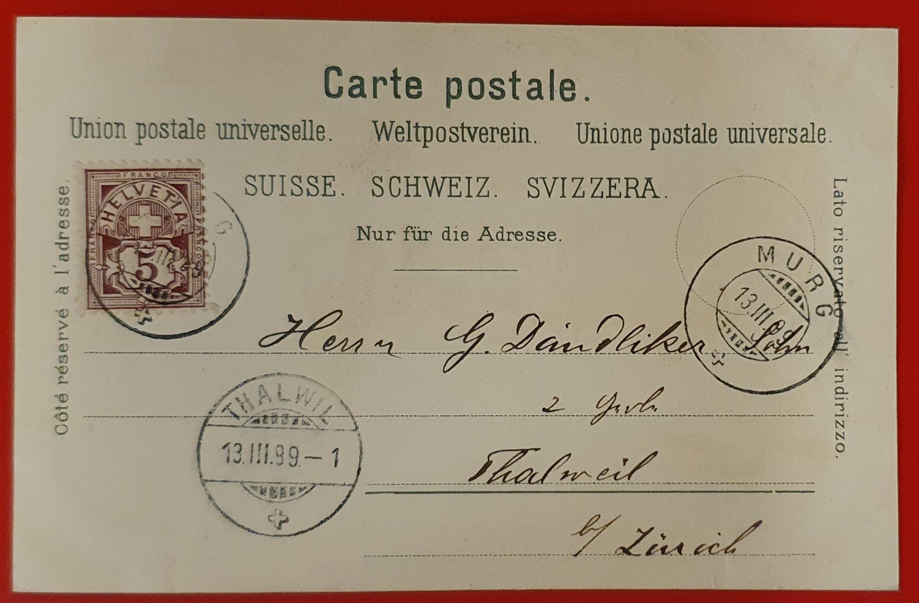 Cartoline postali: Gruss aus Murg 1899 – Usato da Kreuzlingen venduto da Rschweiz1 1