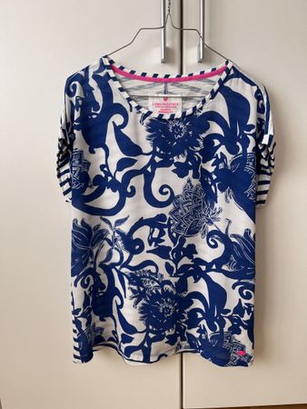 LIEBLINGSSTUECK Damen T-Shirt Grösse S Blumenmuster blauweis