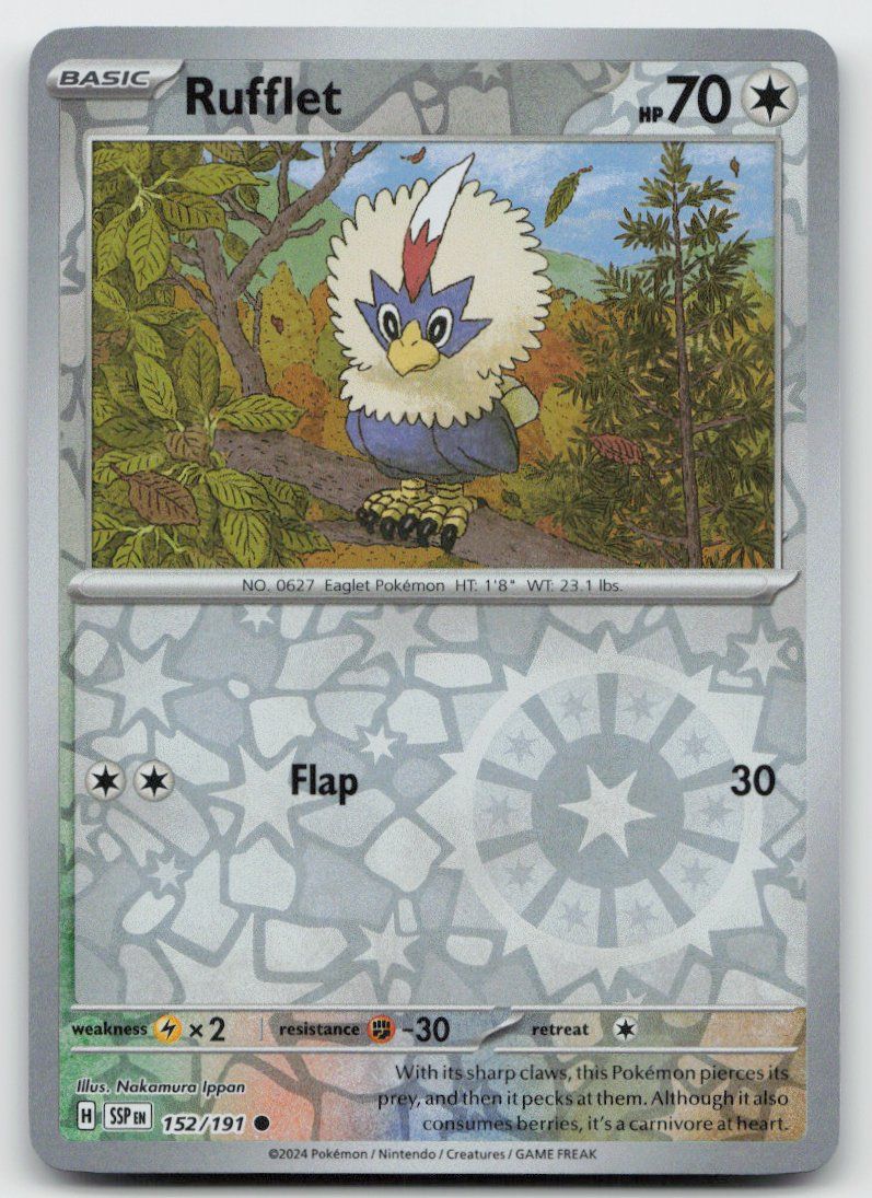 Pokémon Carte collezionabili: Pokemon Rufflet Reverse 152/191 SSP EN 2024 – Usato da Lugano venduto da VlaseCard